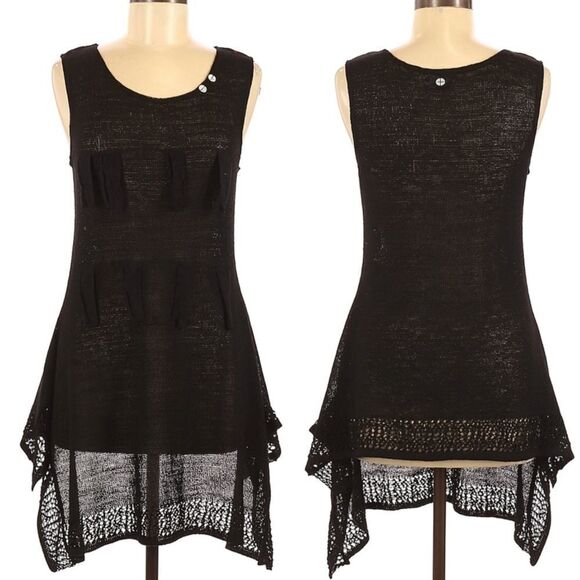 CATY LESCA Lagenlook Boho Crochet Tunic Top S - Picture 11 of 11